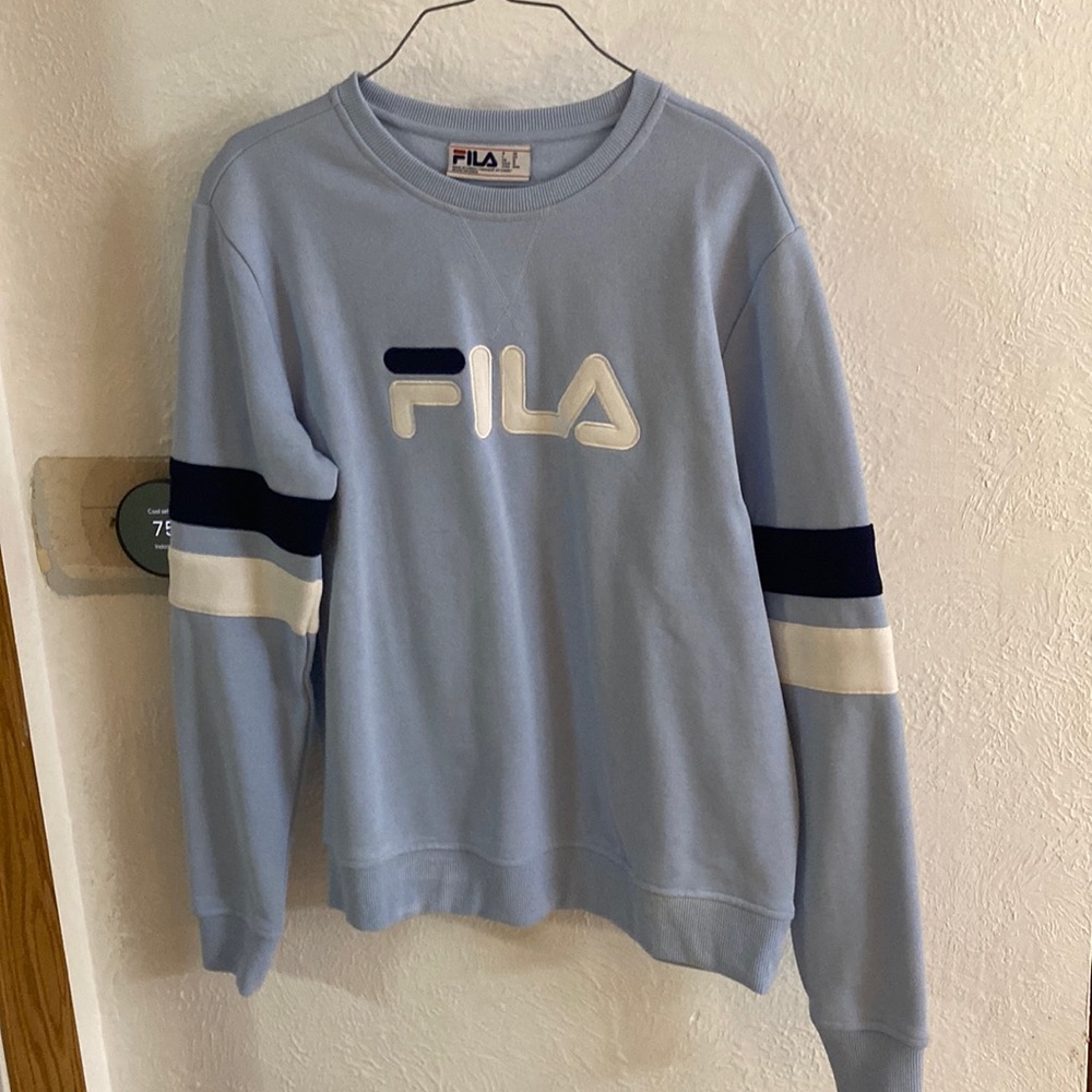 FILA baby blue pullover crew neck